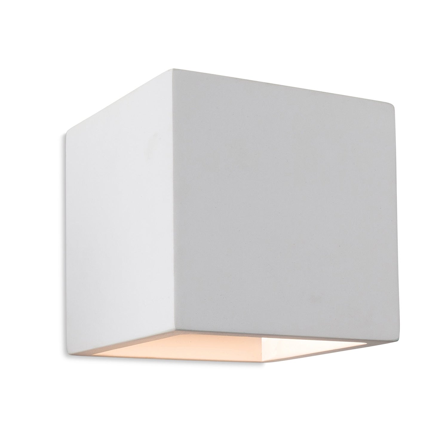 Arlo Paintable Plaster Up & Down Cube Wall Light | Modern Customisable ...