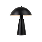 Halden Dome Table Lamp in satin black, angled view