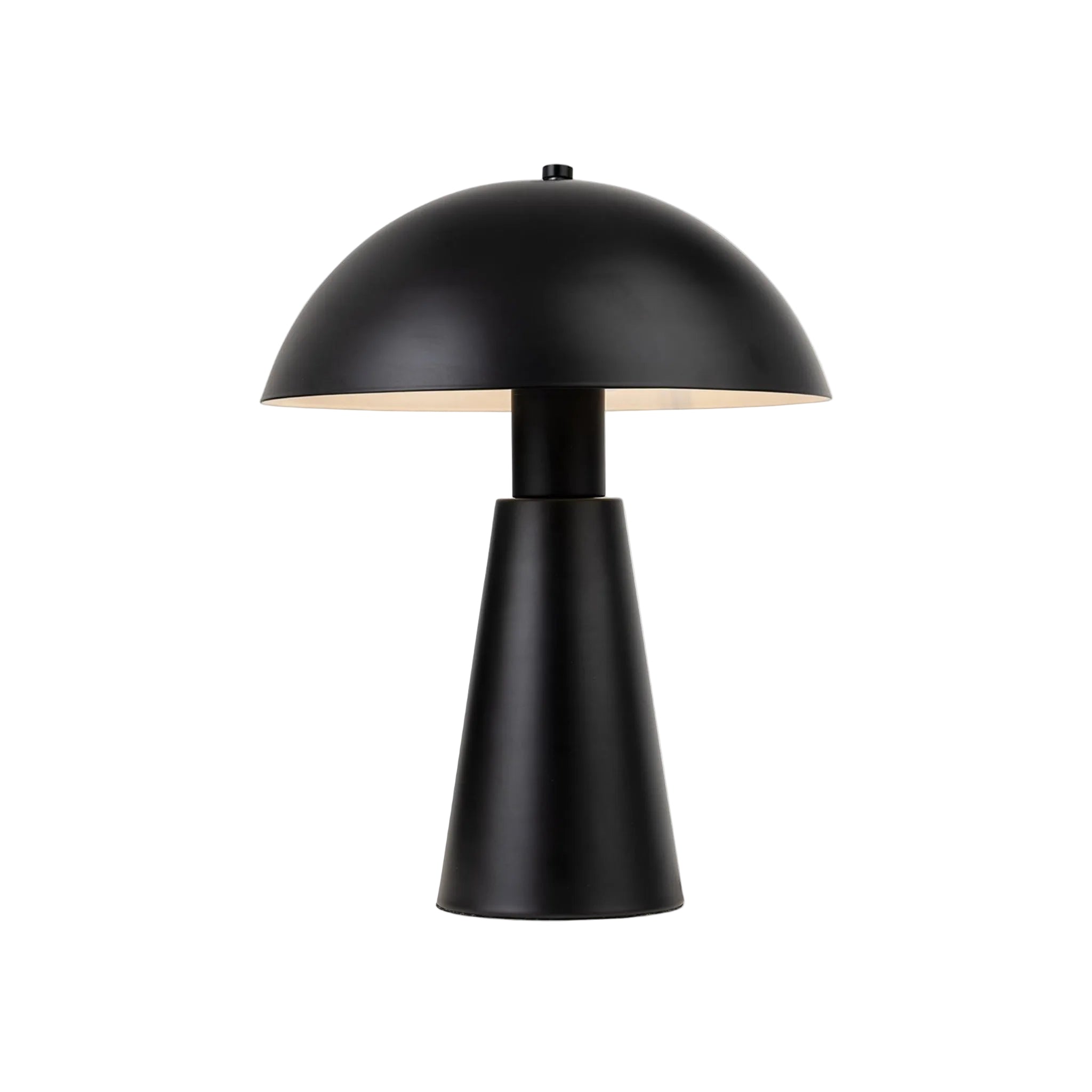 Halden Dome Table Lamp in satin black, angled view