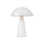 Halden Dome Table Lamp in satin white, angled view