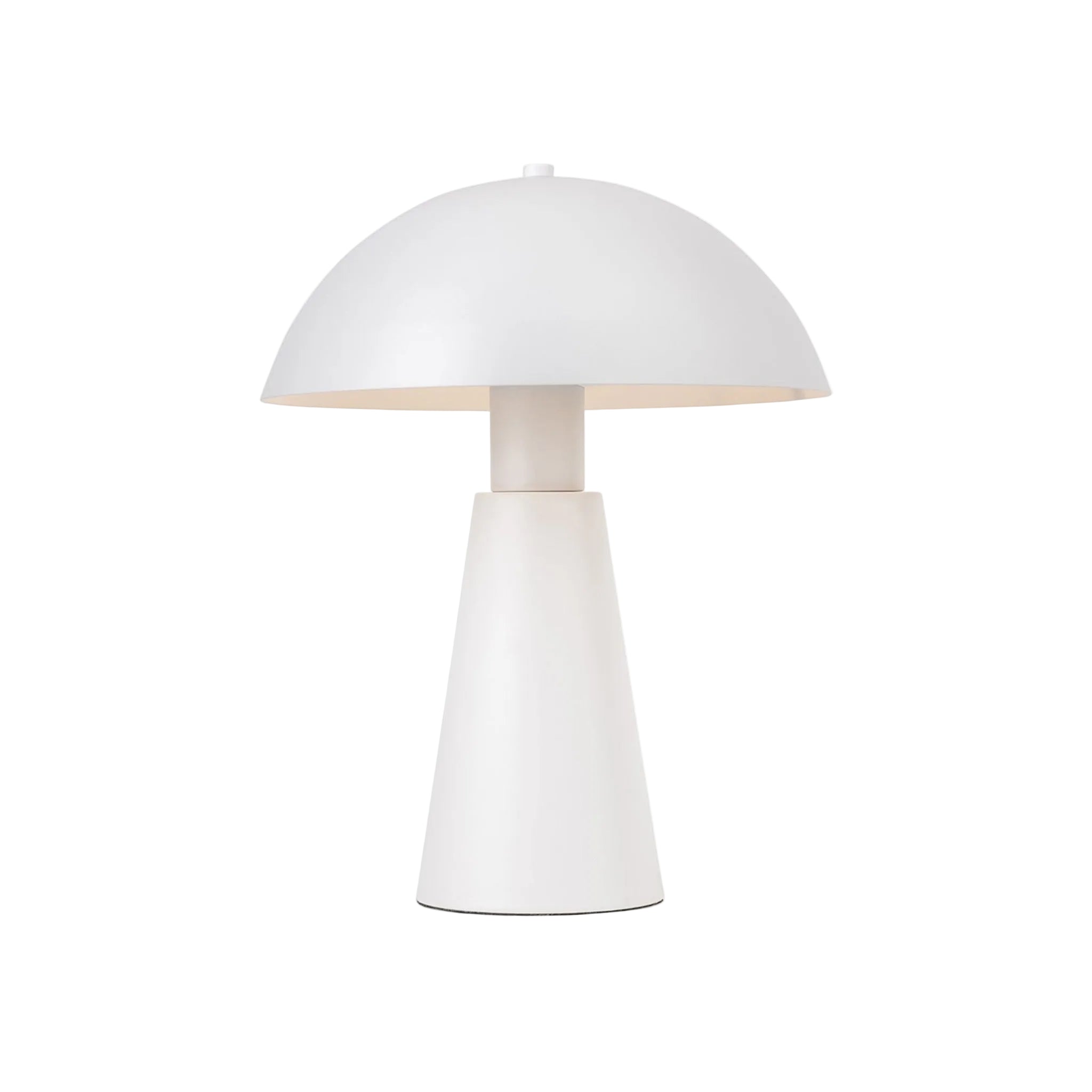 Halden Dome Table Lamp in satin white, angled view