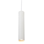 Kelso Slim Cylinder GU10 Pendant in white, angled view