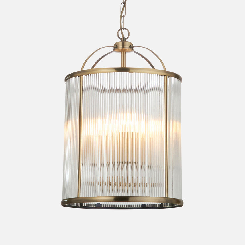 Lambeth Pendant Light, Ribbed Glass