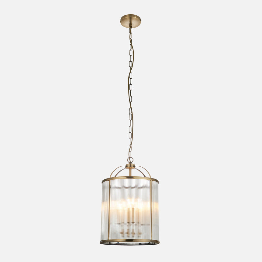 Lambeth Pendant Light, Ribbed Glass