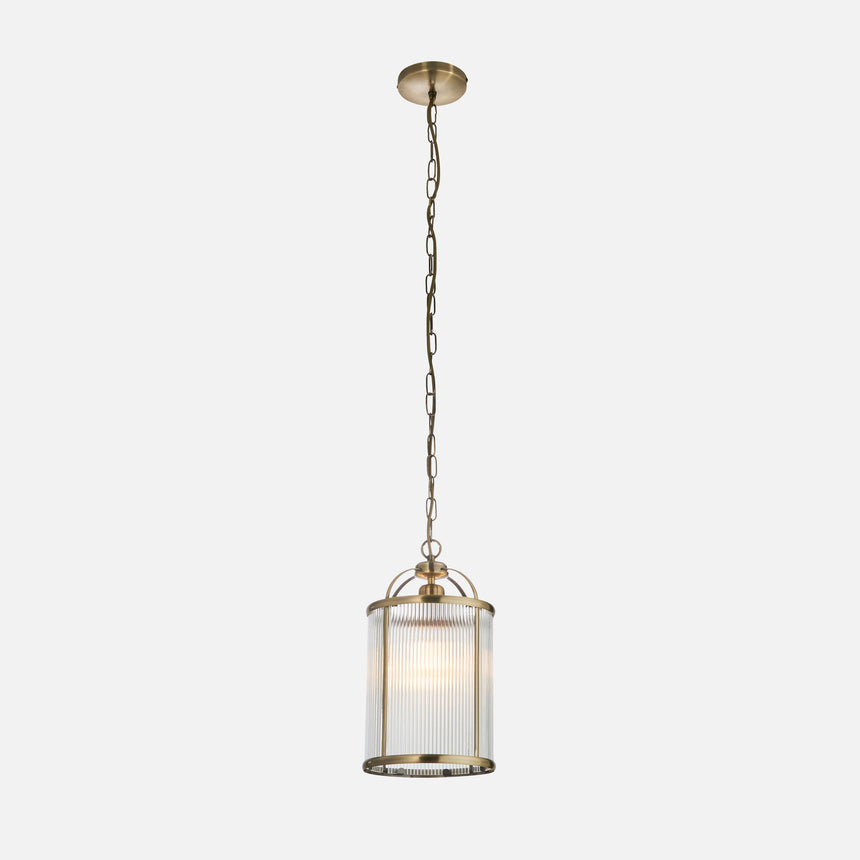 Lambeth Pendant Light, Ribbed Glass