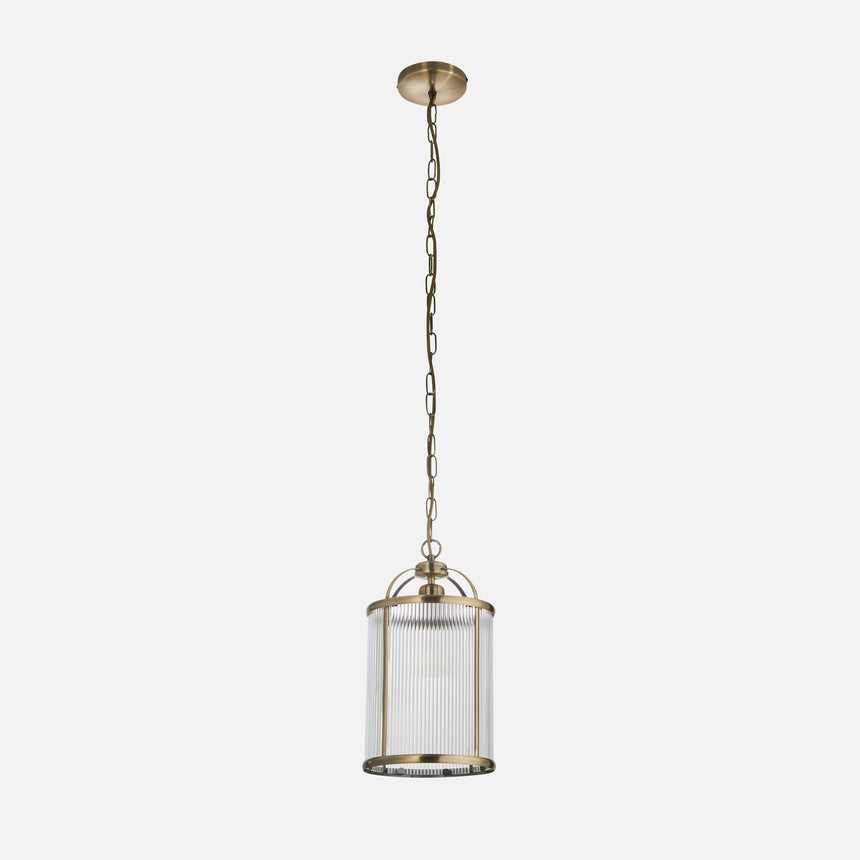 Lambeth Pendant Light, Ribbed Glass