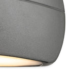 Close-up of the textured graphite finish and downward light output