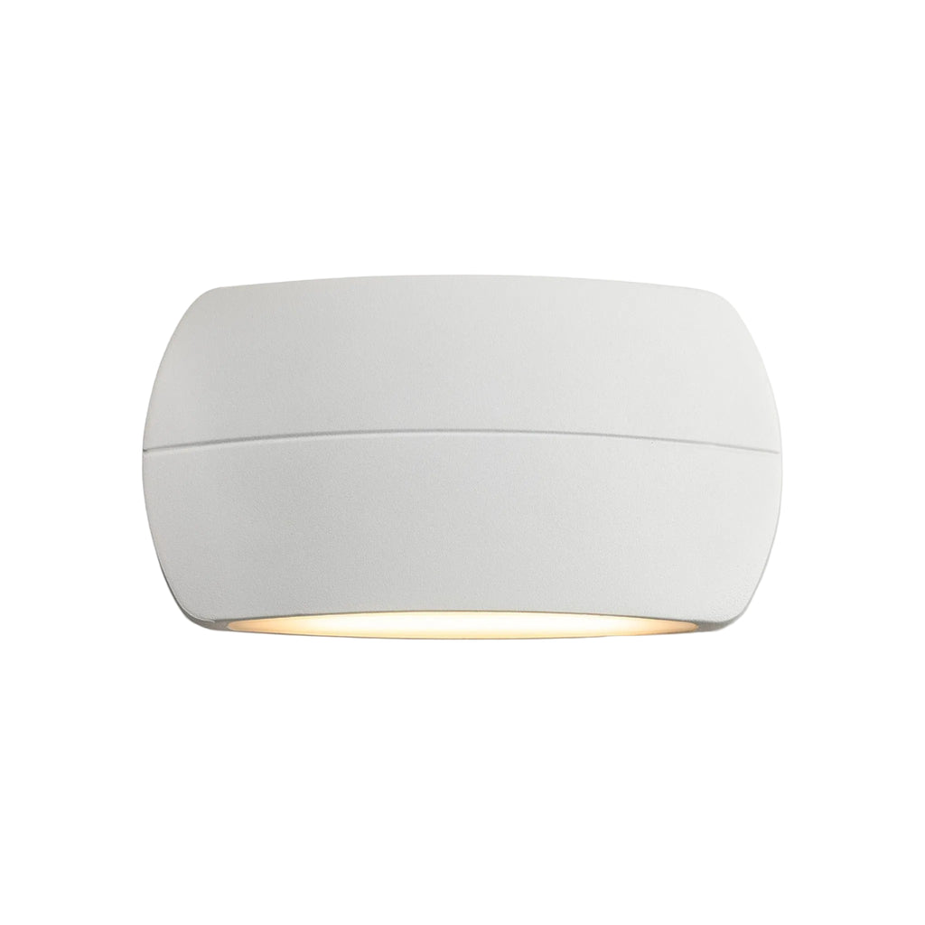 Nairn Curved LED Up & Down Wall Light in white, front view