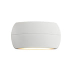 Nairn Curved LED Up & Down Wall Light in white, front view