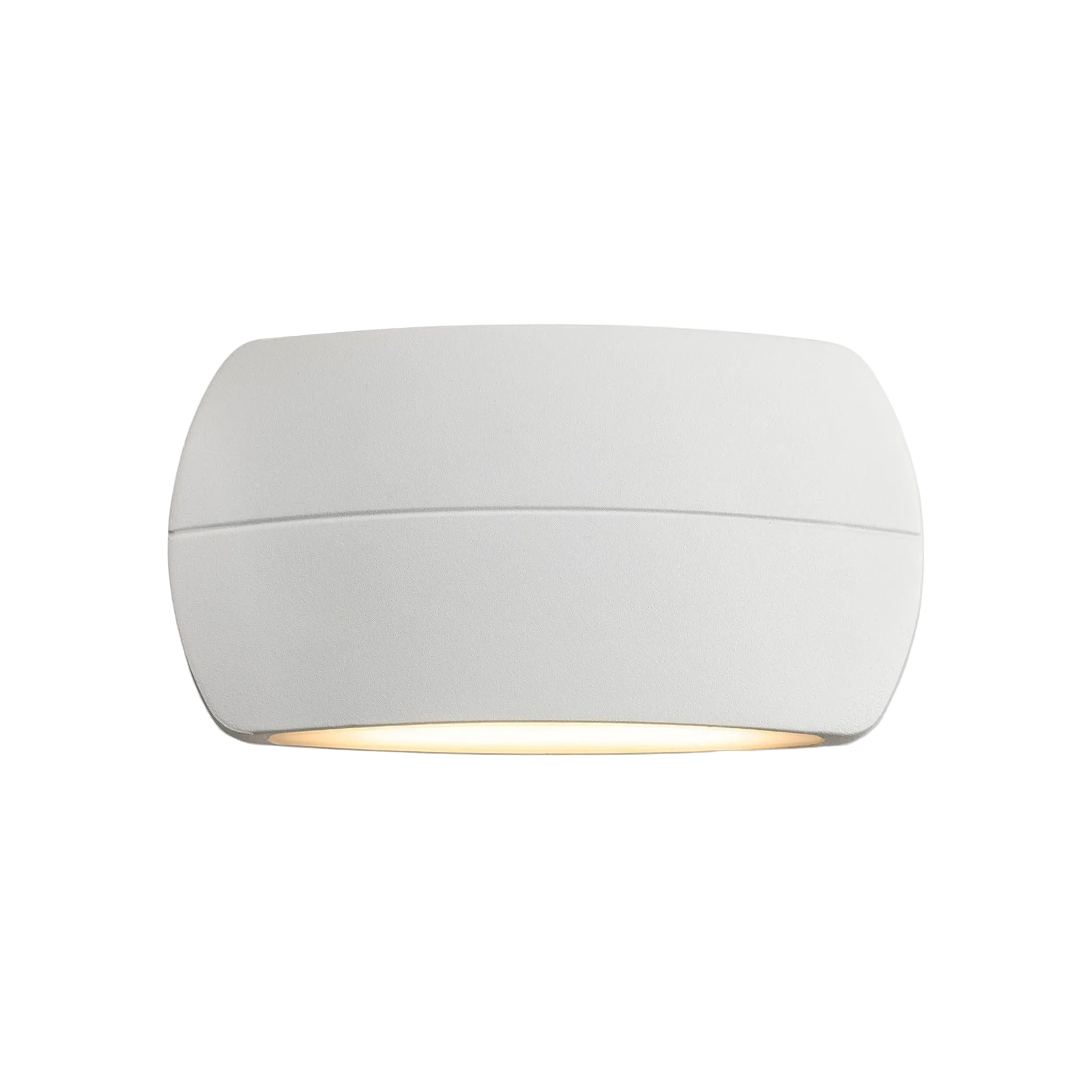 Nairn Curved LED Up & Down Wall Light in white, front view