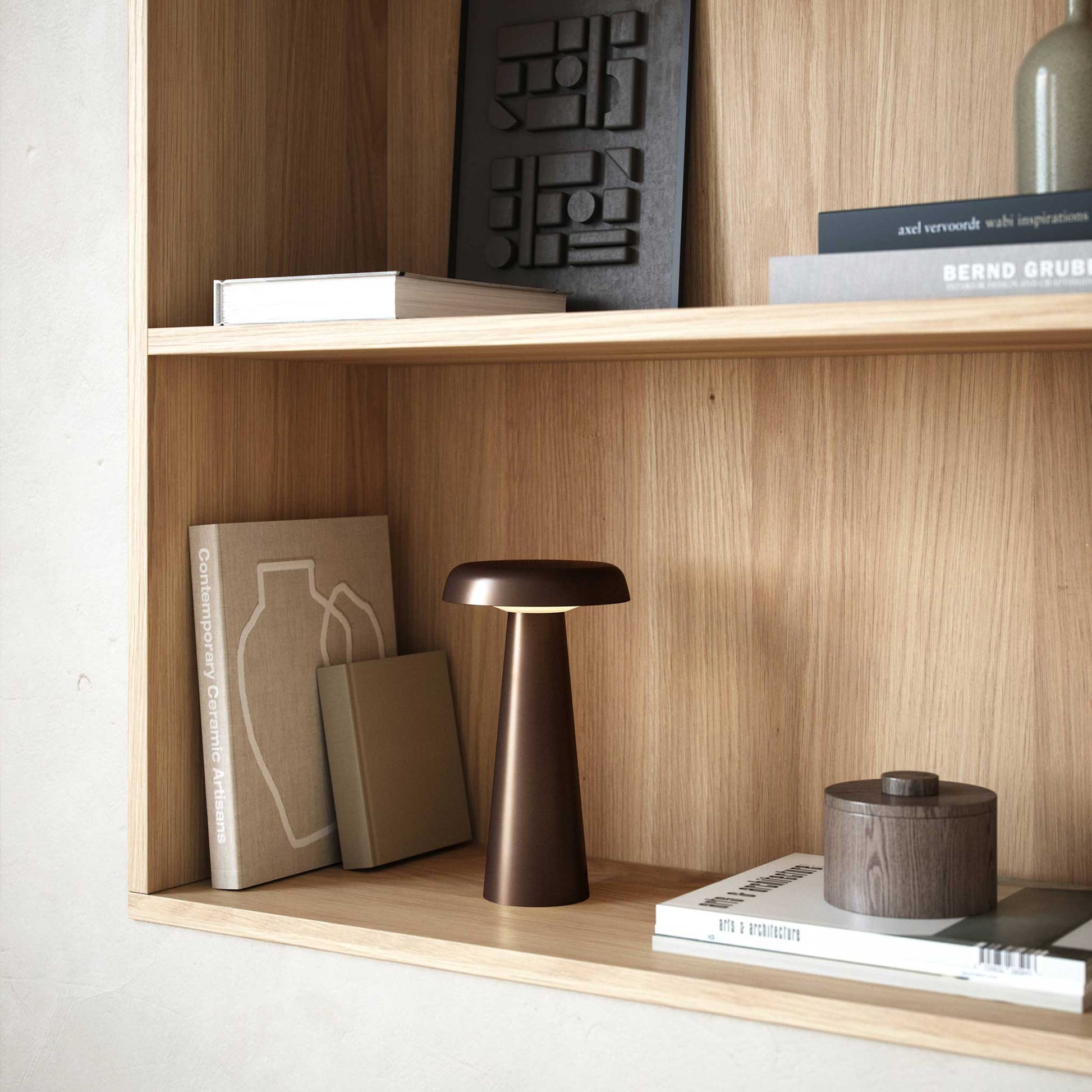 Arcello Rechargeable Table Lamp, Burnished Brass