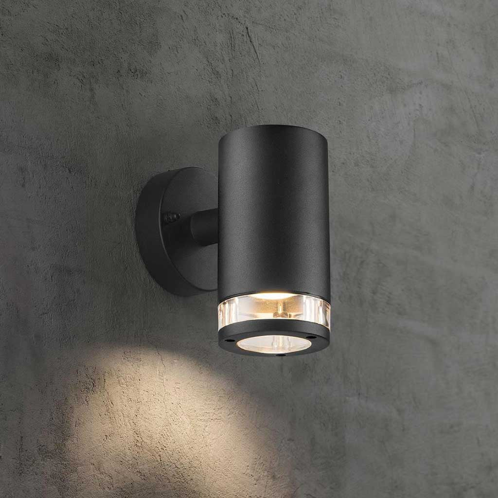 Nordlux Birk Down Wall Light - Black - Outdoor Lighting - Lampsy