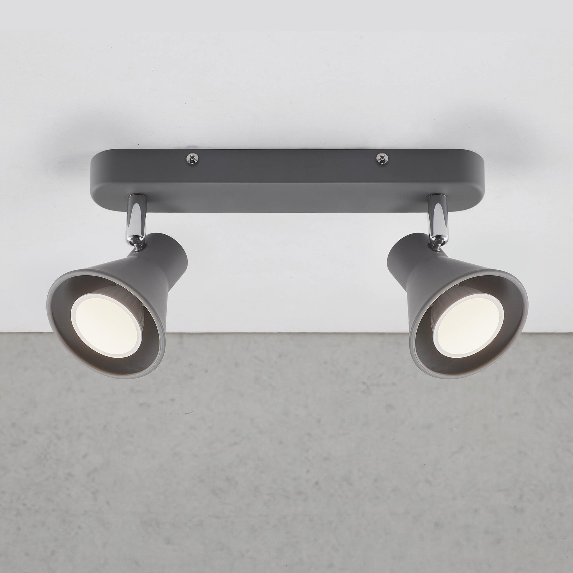 Nordlux Eik 2 Light Spotlight Bar - Grey-Lampsy
