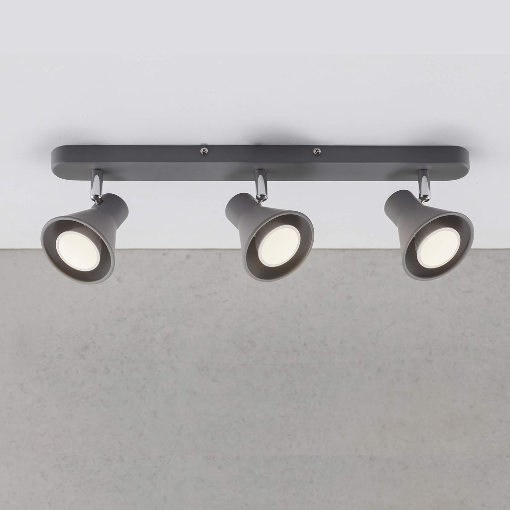Nordlux Eik 3 Light Spotlight Bar - Grey-Lampsy