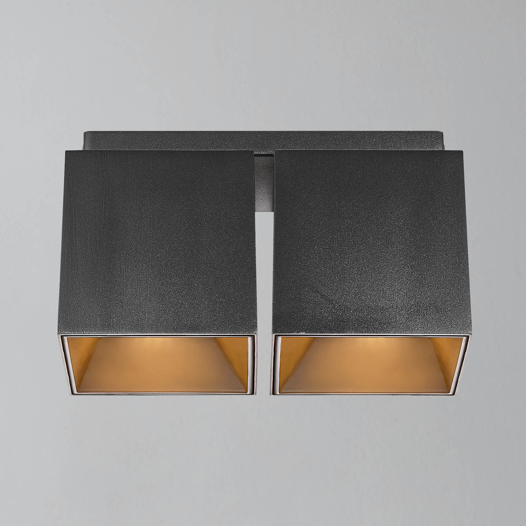 Ethan Square 2 Spot Surface Mount Downlight, Black