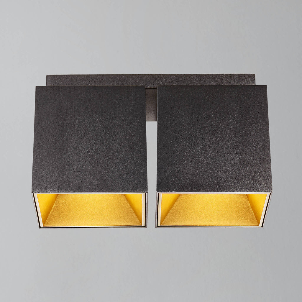 Ethan Square 2 Spot Surface Mount Downlight, Black