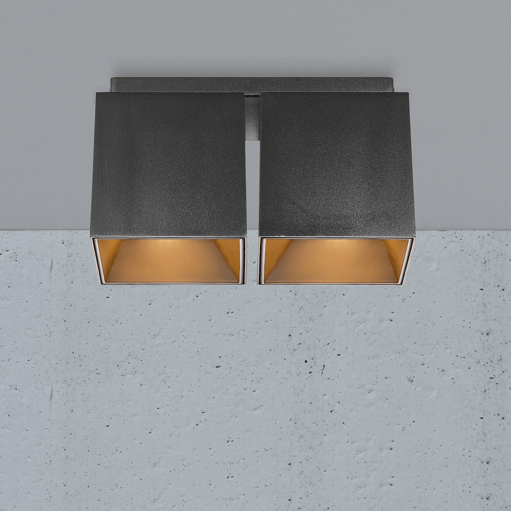 Ethan Square 2 Spot Surface Mount Downlight, Black