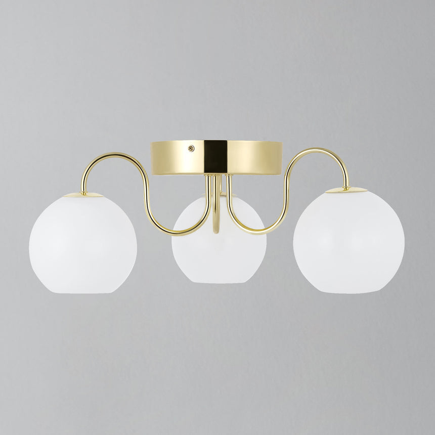 Franca Semi-flush Ceiling Light - Brass