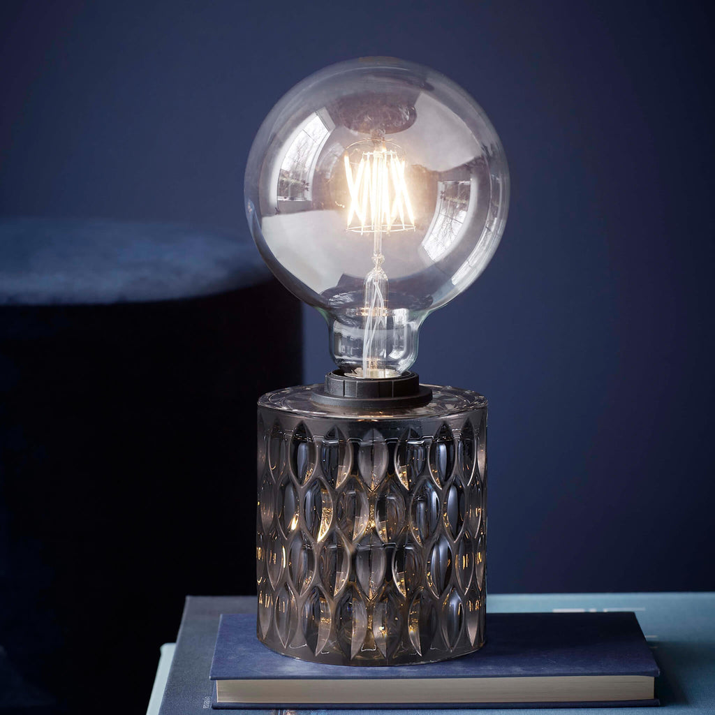 Nordlux Hollywood Mini Glass Table Lamp - Smoked Glass-Lampsy