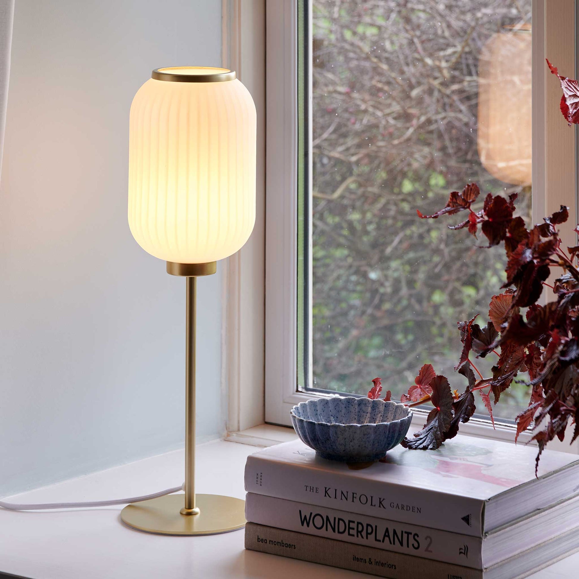 Milford 2.0 Table Lamp, Opal/Brass