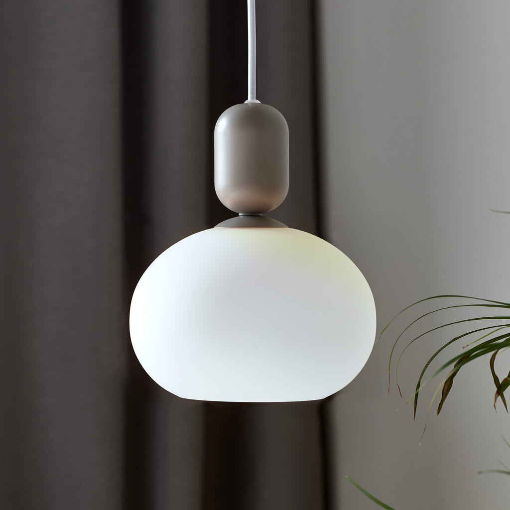 Nordlux Nordlux Notti Frosted Glass Globe Pendant Light - Mocha-Lampsy