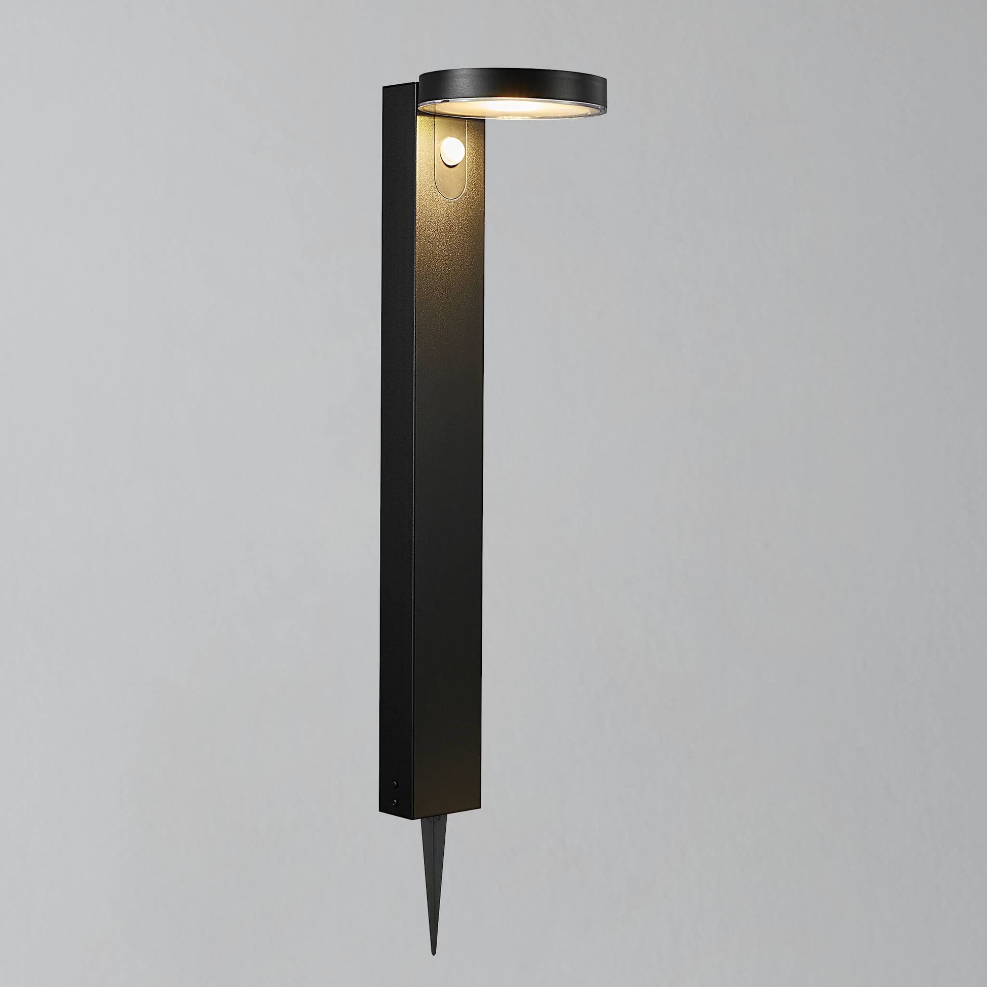 Rica Round Garden LED Solar Spike Light, Black