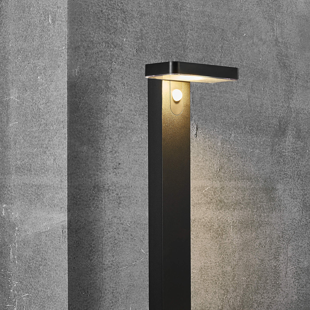 Rica Square LED Garden Solar Spike Light, Black