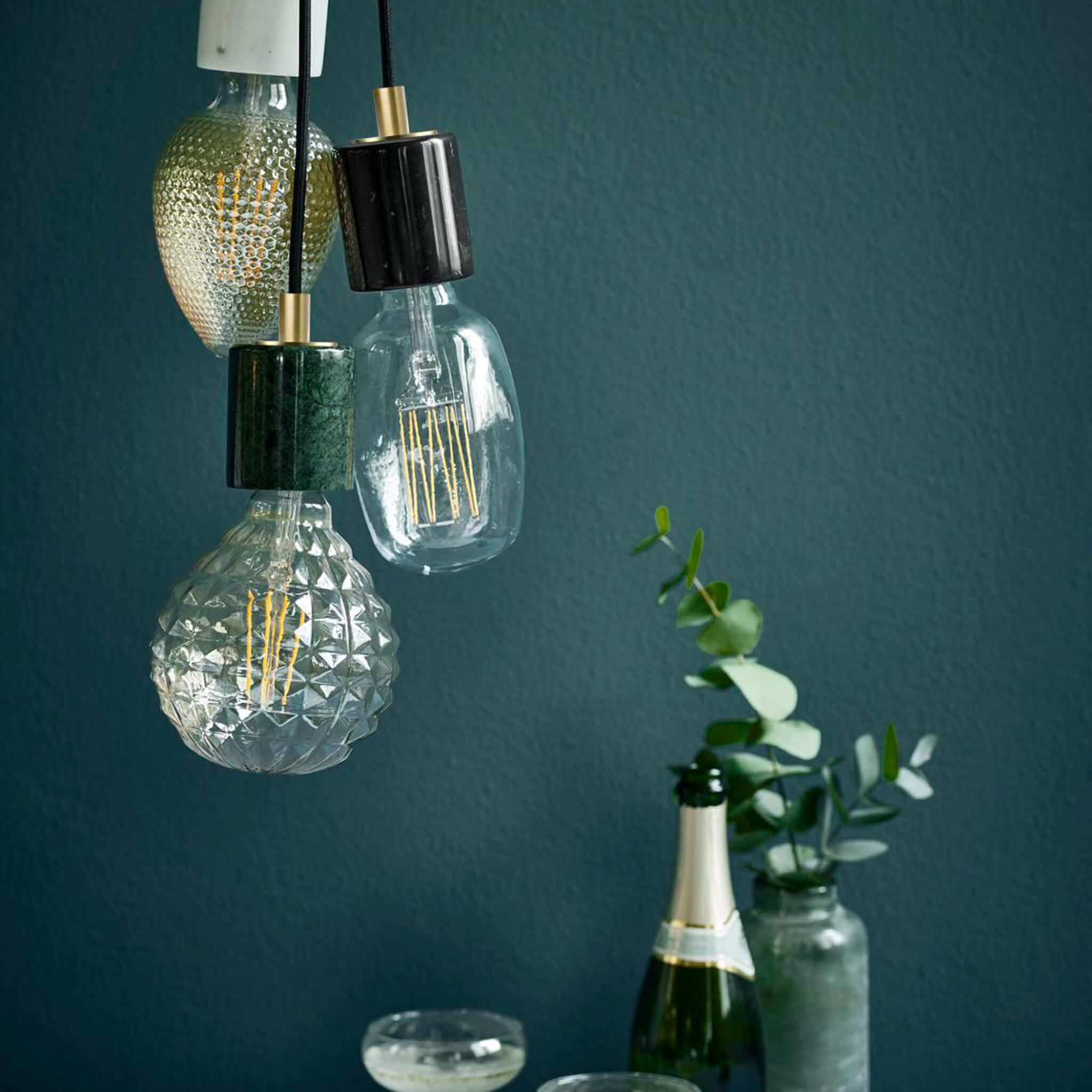 Siv Marble Pendant Light, Black