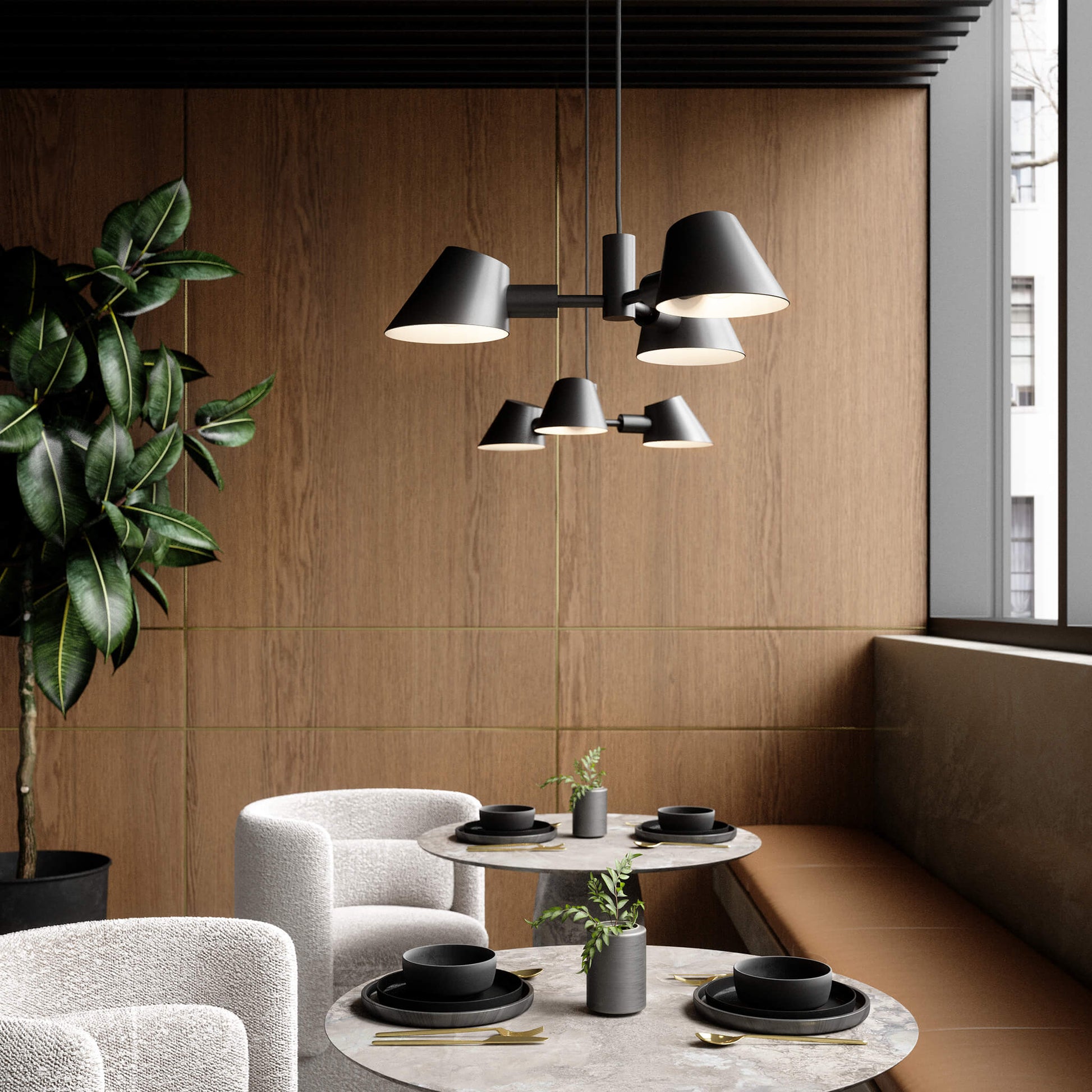 Stay 3 Light Pendant Light, Black