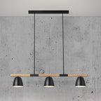Theo 3 Light Island Pendant Light, Black/Brown