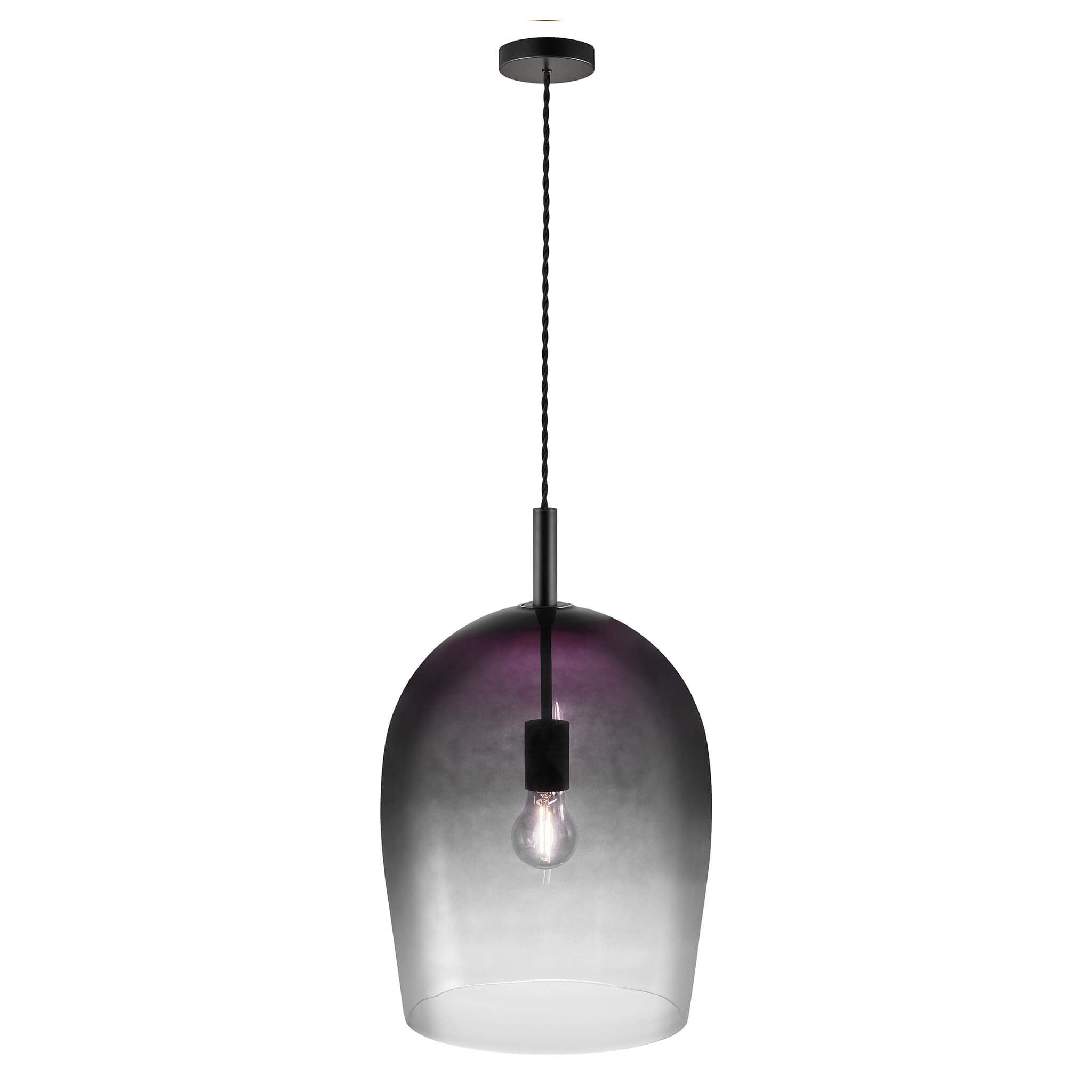 Uma 30 Glass Pendant Light, Smoked Glass
