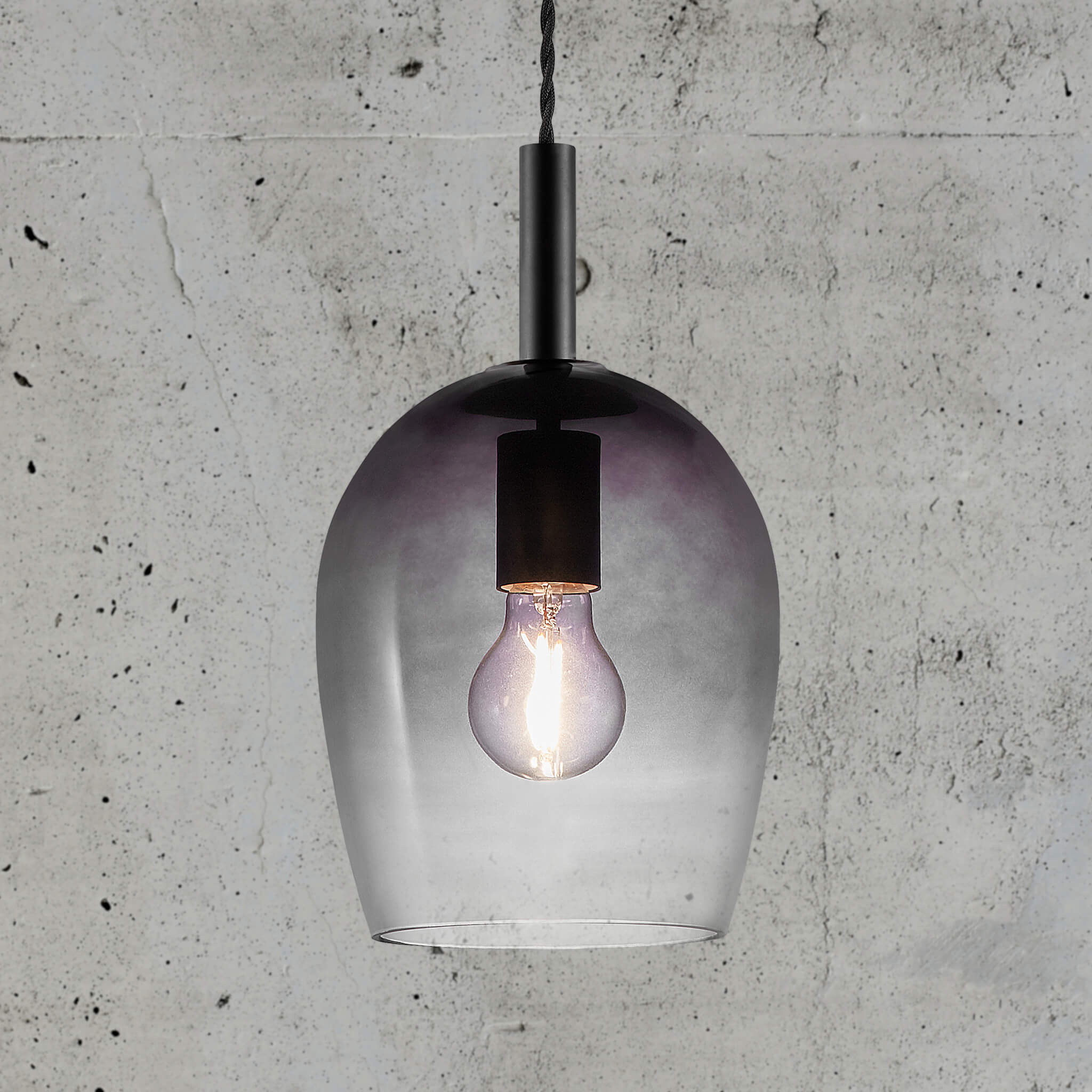 Grey glass shop pendant light