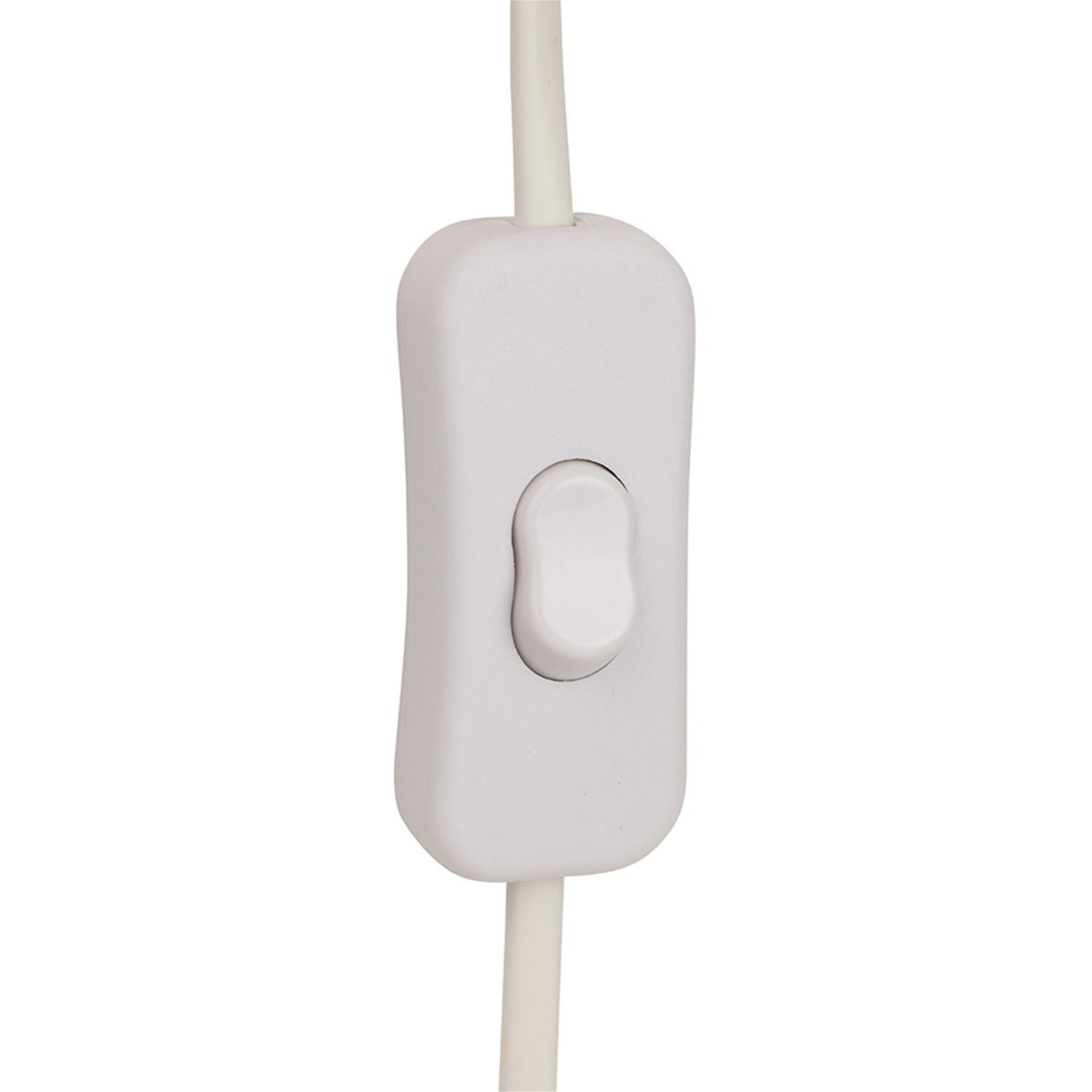 Close-up of the white in-line cord switch on the Nyla Plug-In Dome Wall Light
