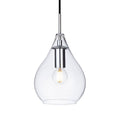 Lia Teardrop Glass Pendant Light, Clear/Glass