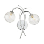Orla Swirl Globe Wall Light in chrome, angled view showing the curved arms