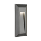 Selsey Oblong LED Wall & Step Light in graphite, front view with the LED lit