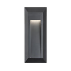 Selsey Oblong LED Wall & Step Light in graphite, front view unlit showing the bevelled resin surround