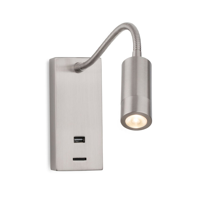 Wren LED Flexible Wall Spotlight with USB Charger