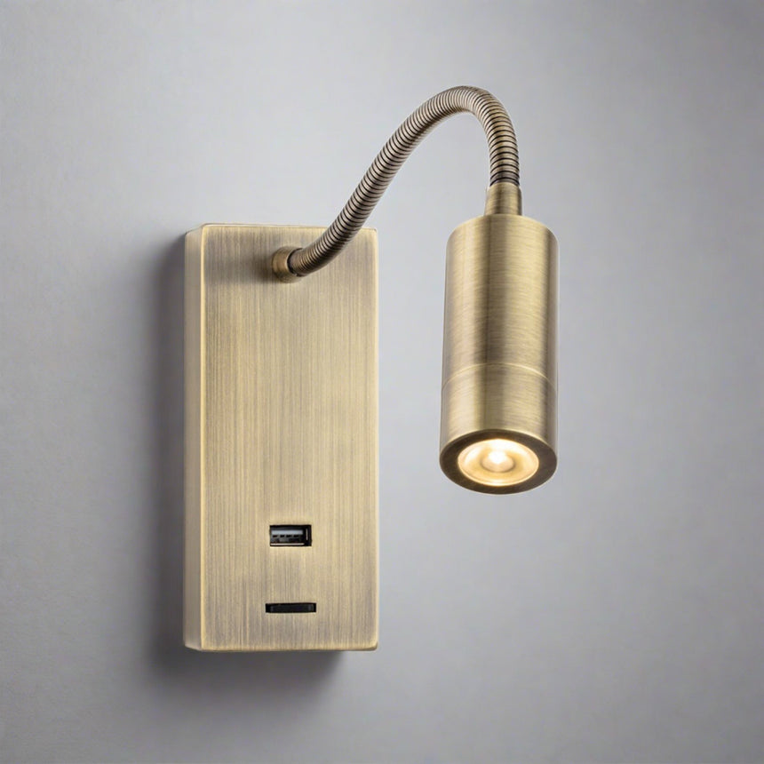 Wren LED Flexible Wall Spotlight with USB Charger