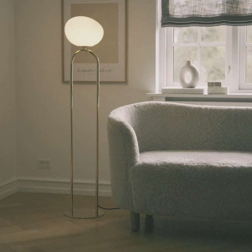 Shapes Floor Lamp, Brass/Opal