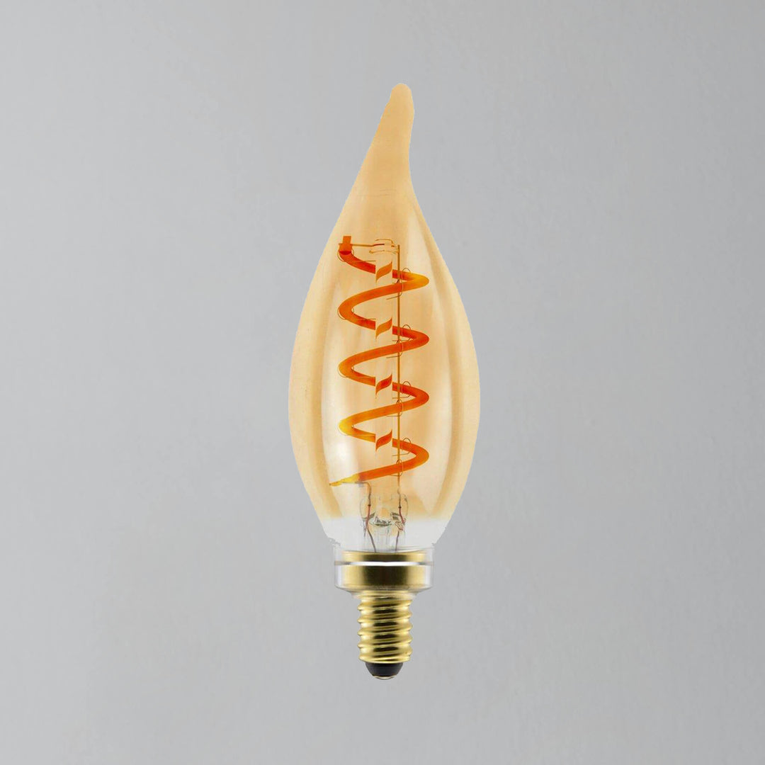 Deco Spiral Gold Candle-tip 136lm 2.5w LED Filament Light Bulb E14