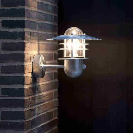 Nordlux Agger Galvanised Outdoor Sensor Wall Light - Outdoor Lighting - Lampsy