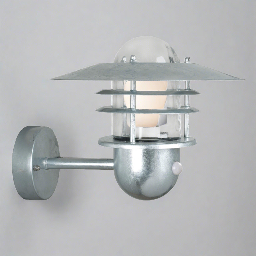Nordlux Agger Galvanised Outdoor Sensor Wall Light - -Lampsy