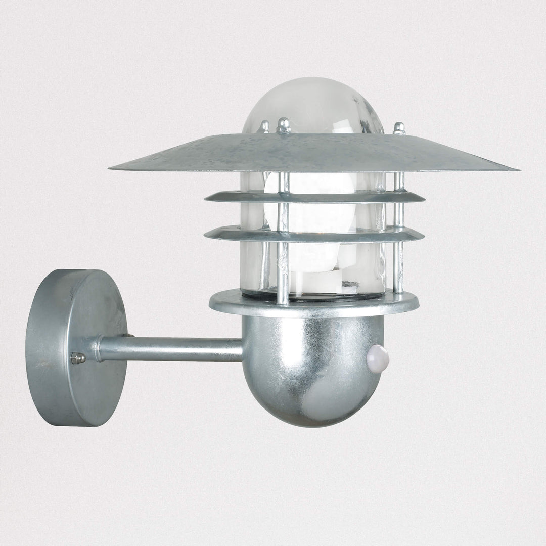 Nordlux Agger Galvanised Outdoor Sensor Wall Light - -Lampsy