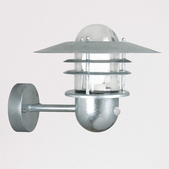 Nordlux Agger Galvanised Outdoor Sensor Wall Light - -Lampsy
