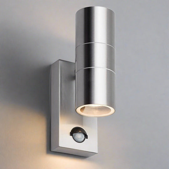 Lampsy Astor Up & Down PIR Sensor Wall Light - Stainless Steel-Lampsy