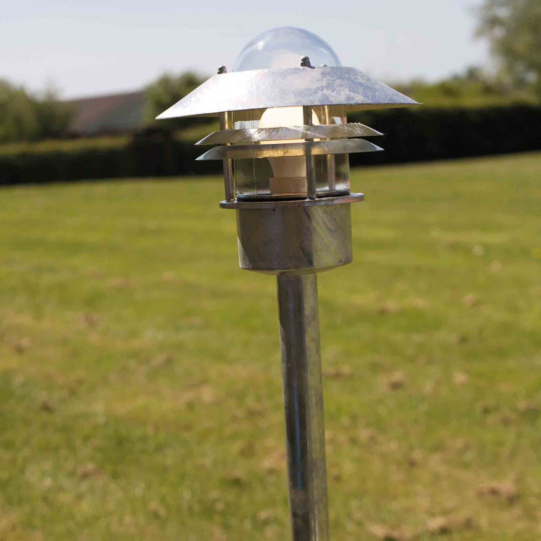 Nordlux Blokhus Galvanised Garden Post Light - Outdoor Lighting - Lampsy