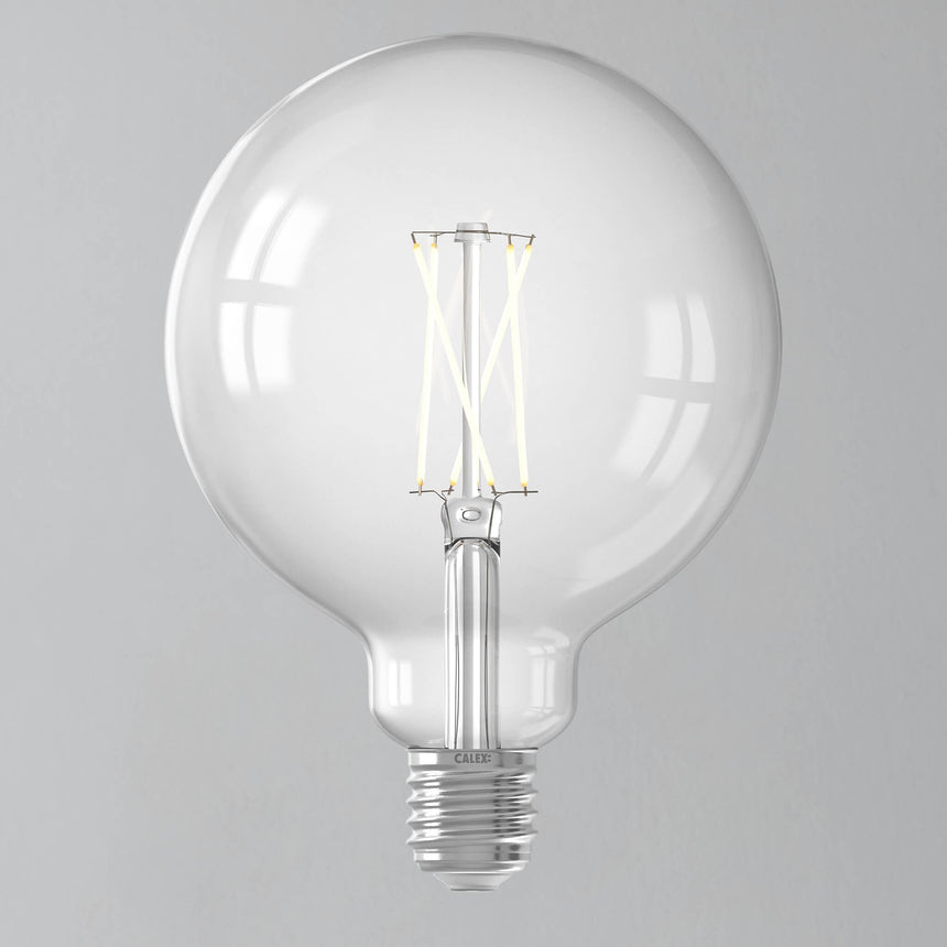 Calex 470lm 7.5w E27 G125 Globe 1800-3000k Smart LED Filament Bulb
