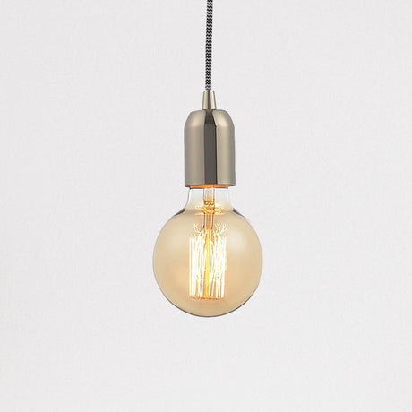 Lampsy Lumit Edison Pendant Light - Polished Nickel - Herringbone-Lampsy