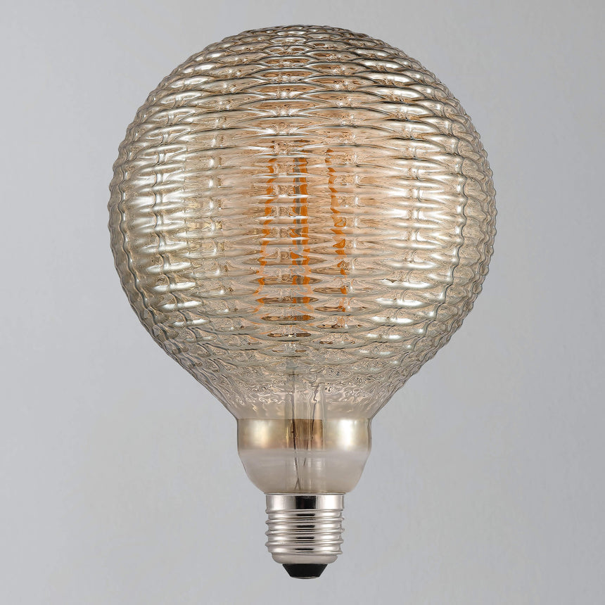 Avra Bamboo 130lm G120 Globe Smoked 2200k LED Filament Light Bulb E27 (20w eqv)